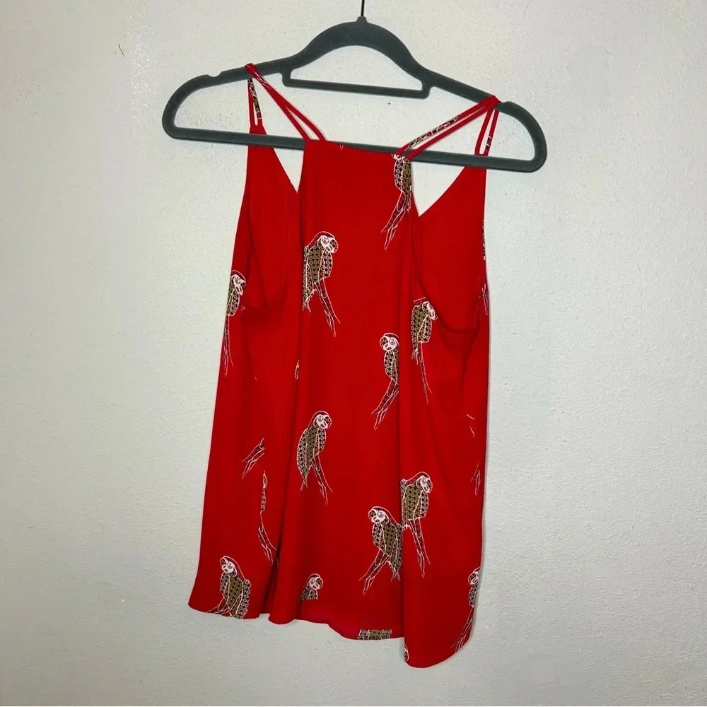 LOFT Red Parrot V Neck Tank Size Small Petite - Picture 6 of 6